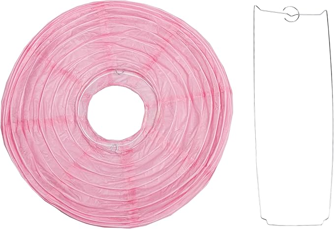 Pack of 6 Round Paper Lantern Lamp Paper Lanterns Party Decorations Baby Pink, 14"/35CM)