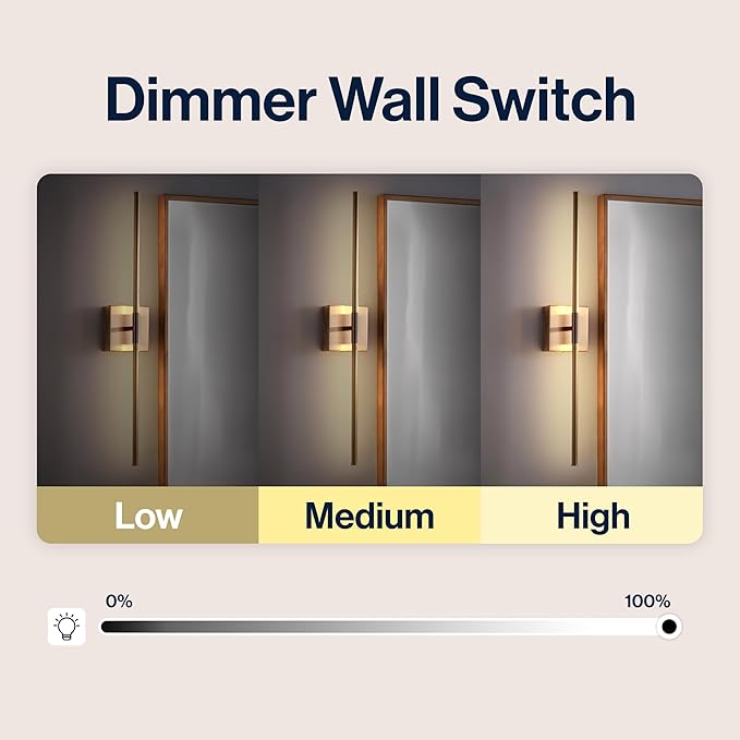 JONATHAN Y Makena 28" 1-Light LED Wall Sconce, Brass Gold | Dimmable, Modern, Integrated 12W, Hardwired, Sleek Metal, Ambient, Bathroom Mirror, Bedroom, Hallway, Vanity Mount