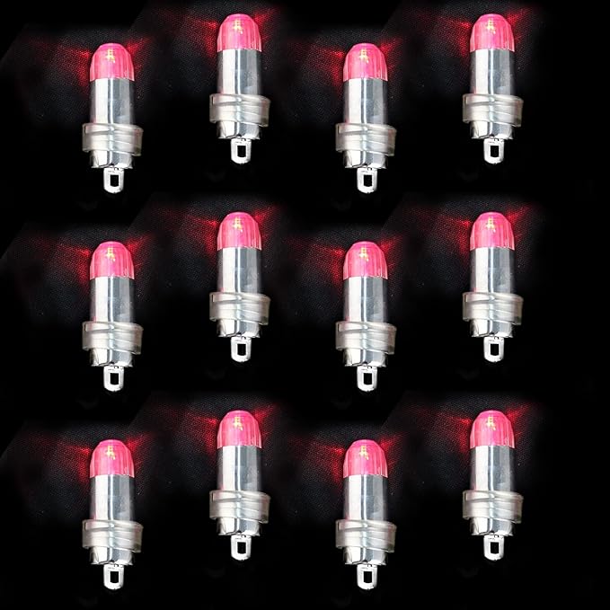 Non-Blinking LED Balloon Lights for Balloon Paper Lantern Party Decoration (Red, Pack of 12)