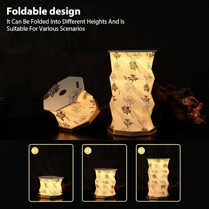 Birthday Flower Folding Lamp, Paper Lantern Lights, Japanese Gifts | Rechargeable Paper Light, Elegant Gift Box – Ideal Anniversary, Birthday Gift for Women, Mom, Grandma-White Narcissus