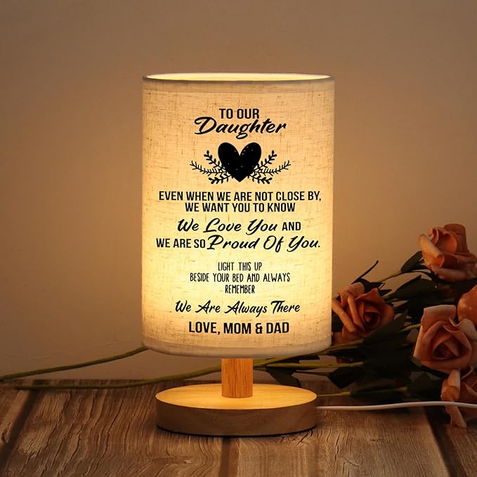 WSYEAR Gifts for Daughter from Mom Dad Table Lamp, Daughter Birthday Gifts from Mother, Night Light Gifts to Daughter from Father for Christmas Graduation Wedding Gifts