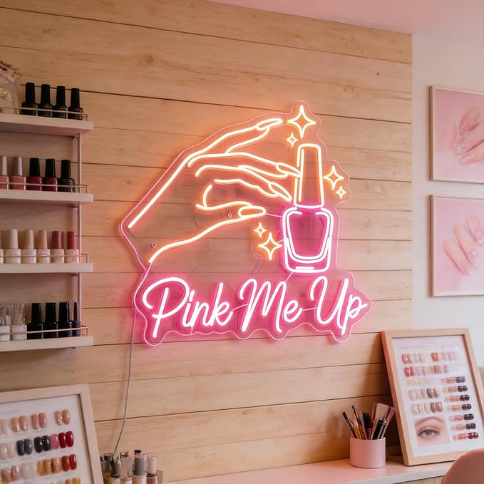 Custom Business Neon Sign, Personalized LED Neon Light for Commercial Use, UV Printed Logo Sign Customizable, Light Up Name Sign for Salon Bar Coffee Shop Clubs (Any Words/Logos)