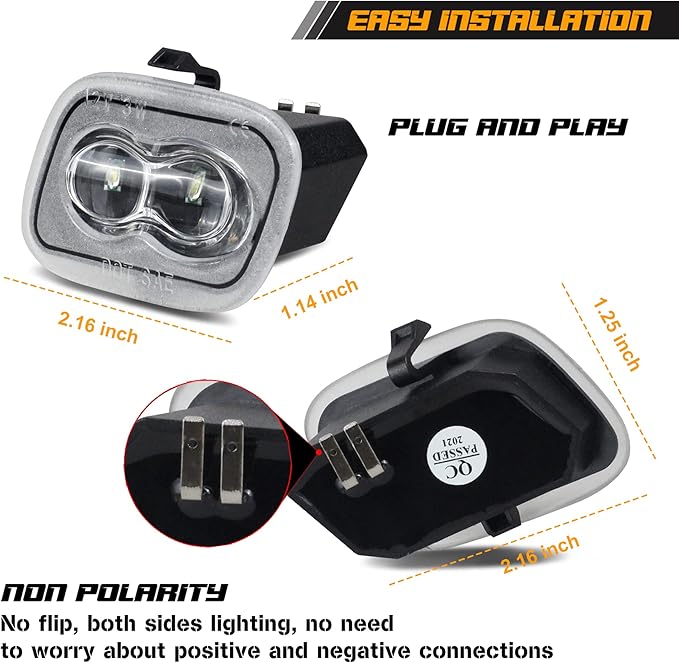 NDRUSH Side Mirror Puddle Light LED Lamp Assembly Compatible with Ford 2015-2021 F-150 2017-2021 F-250 F-350 Super Duty