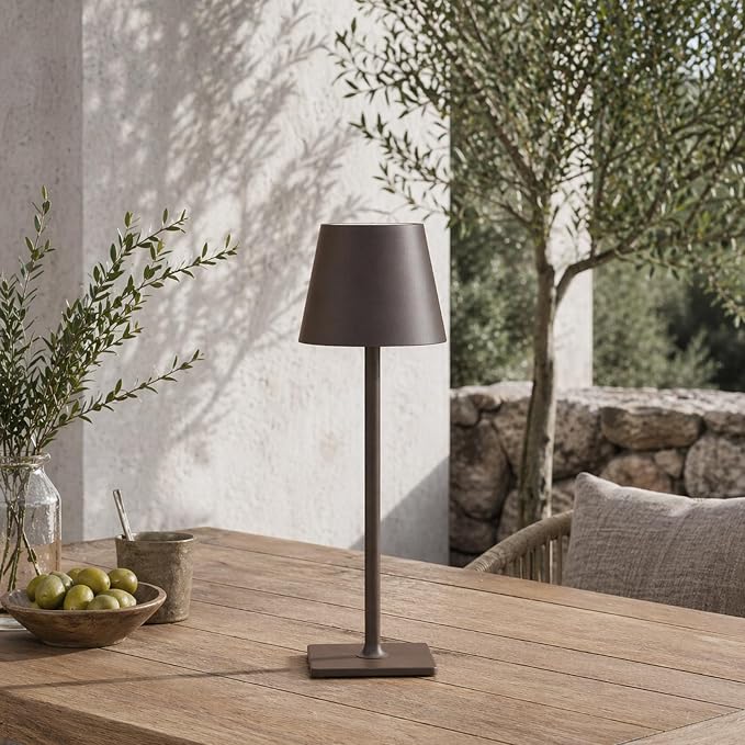 Yogaret Cordless Table lamp Brown 2pack for Restaurant Home Dinner Dining Kitchen Outdoor Patio,Waterproof & Portable