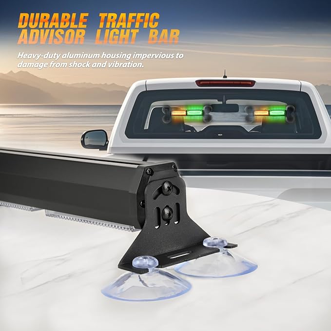 Nilight 40LED Amber Green Emergency Strobe Traffic Advisor Light Bar with Suction Cups Dash Safety Warning Hazard Flashing Lights Interior Front/Rear Windshield for Trucks Construction Vehicles | with Suction Cups Dash Safety Warning Hazard Flashing Li...