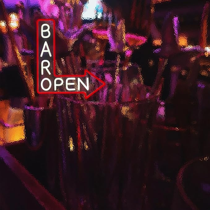 Dimmable Open Neon Sign LED for Wall Decor, Bar Open Light Up Sign for Bar Pub Restaurant Business Occasions (12.8 * 14.9In)