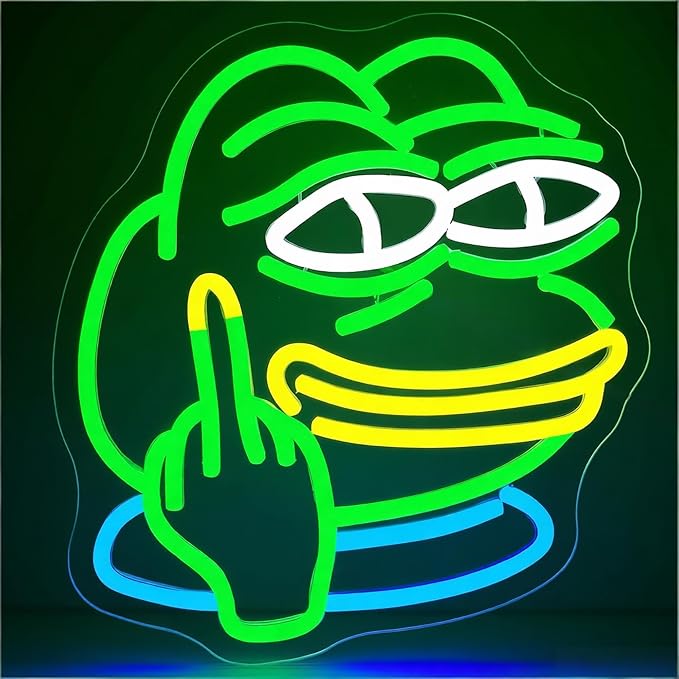 Frog Neon Sign for Wall Decor Funny LED Light for Man Cave | Dimmable frog neon light, bedroom, bar dorm decor, birthday gifts for man kids, size 11.6*11.2 in