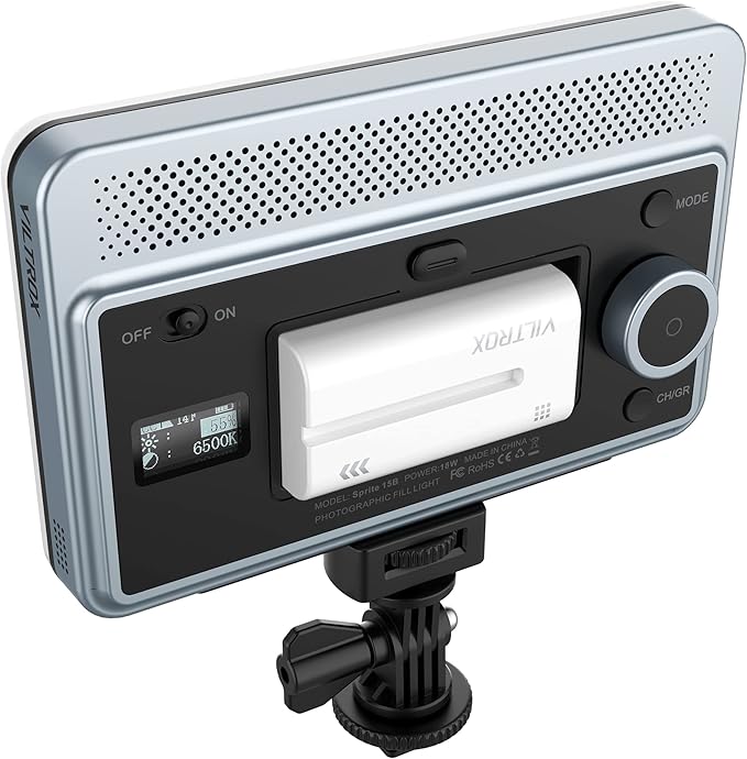 VILTROX 18W 2800K-6800K CRI 95+ On Camera LED Panel Video Light, 1800LUM Smartphone Control LED Key Light, Dimmable Photography Fill-in Lamp 10 Lighting Effects for Photography YouTube Tiktok
