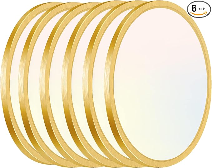 Hlite 12 inch Flush Mount LED Ceiling Light Fixture,2400LM,3CCT,6Pack | 24W Super Slim Light Fixtures Ceiling Mount 3000K/4000K/5000K Selectable,Light Fixtures for Kitchen,Bedroom,Gold