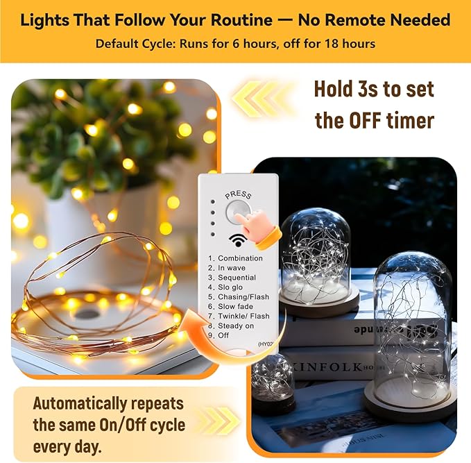 ZSJWL Rechargeable Fairy Lights with DIY Timer & 8 Modes, 4 Pack 16FT 50LED String Lights Battery Operated Indoor, Twinkle mini Lights for Bedroom Christmas Wedding Centerpiece Decor (Warm White)