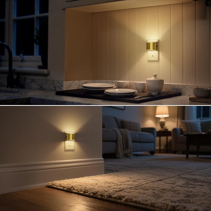 Night Light, Night Lights Plug into Wall, Adjustable, 3000K | 3 Level Brightness Adjustable Plug in Night Light, Dusk to Dawn Sensor, Nightlights for Adults, Bedroom, Bathroom, 2 packs