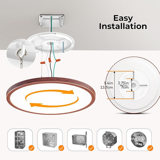 Dimmable LED Flush Mount Ceiling Light Fixture with Remote Control, 12Inch 3000K-6500K Light Color Adjustable, Modern Ultra-Thin Ceiling Lamp for Bedroom Kitchen, Wired