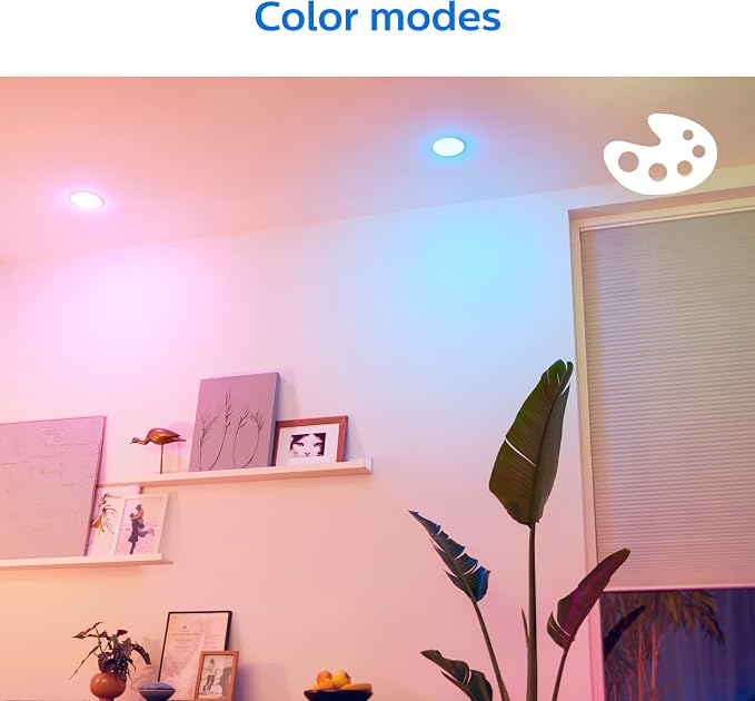 PHILIPS Smart 5-6 Inch Retrofit Recessed Downlight 4-Pack, 750 Lumens, LED Color Changing Lights, Connects to Wi-Fi, Control with Voice or App, Powered by WiZ Connected
