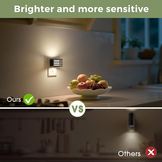 L LOHAS LED Night Light, 4 Pack 3CCT Night Lights Plug into Wall | Amber/3000K/5000K Adjustable Color Temperature Night-Lights, Dimmable Nightlight Dusk to Dawn Sensor Bedroom Hallway Bathroom