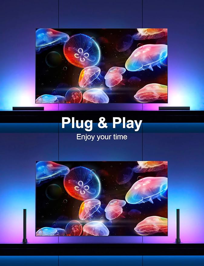 RGB Light Bar, LED Light Bar, APP Control USB Powered, Color Changing TV Backlight Music Sync Ambient Lighting for Room PC Monitor Gaming Party Desk