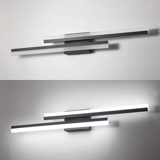 PRESDE 32 Inch LED Vanity Light Bar, Modern Black Bathroom Lighting Fixture Over Mirror