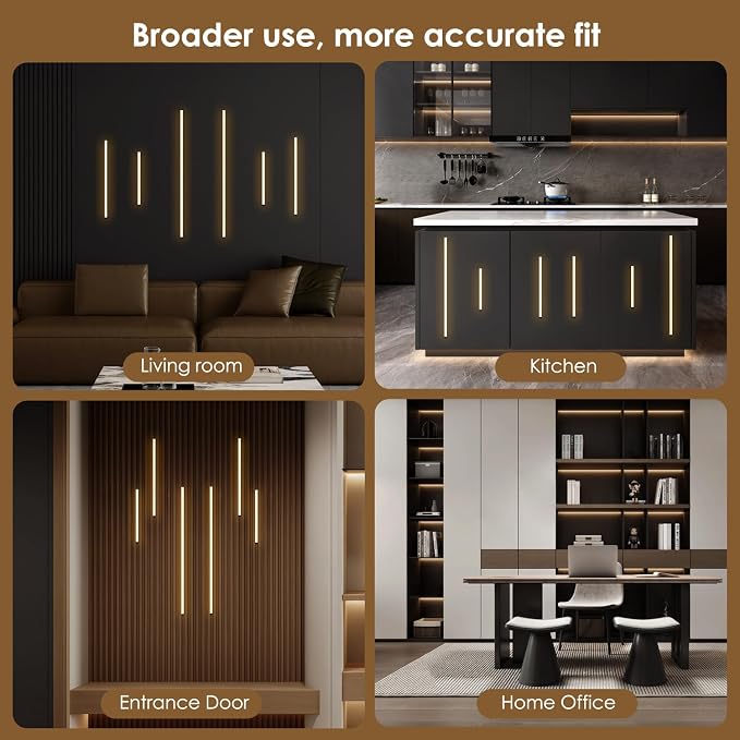Slat Wall Lights for Wood Panel-6PCS LED Recessed Lighting Kit | White Light Cover Adhesive Silver LED Strip Light for Interior Wood Slat Wall,Dimmable &Touch 3000K Wall Panel Light