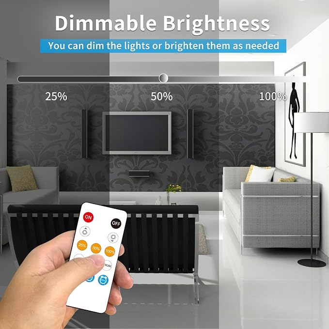 32.8ft COB LED Strip Lights DC 24V Dimmable 6000K White | Flexible LED Tape Light for Bedroom, with Remote and app Control LED Tape Lights CRI90+,for DIY Home Decoration