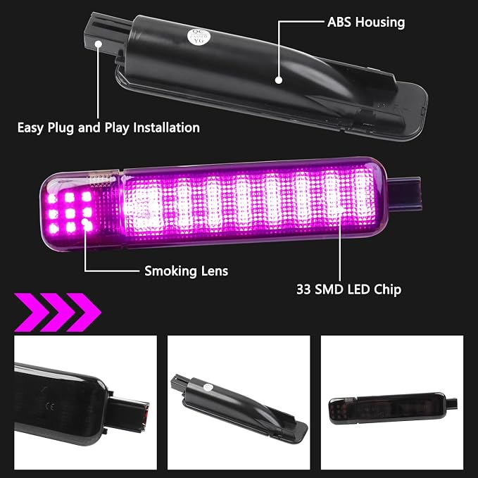 LED Side Door Panel Courtesy Lights, Fit for Chevy Sierra GMC C/K | Fit for Yukon Silverado 1500 2500 3500 Avalanche, Suburban, Hum-mer H2 Car Interior Panel Lighting,Purple-Smoking Lens