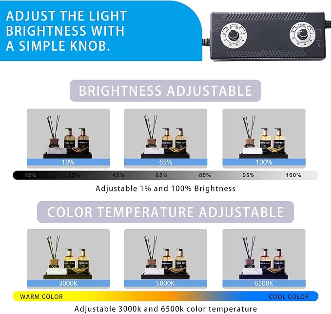 Photo Studio Light Box, 20"x20" Professional Photography Photo Light Box with 160 LEDs Lights & 4 Color Backgrounds for Product Picture Photography