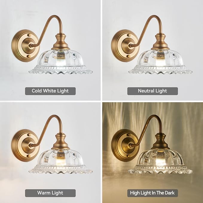 HDDFL Vintage Wall Scone Bedside Wall Lamp Matte Brass Bedside Light Fixtures Antique in Door Lighting Fixture for Living Room Porch Staircase Drawing Room Bedroom
