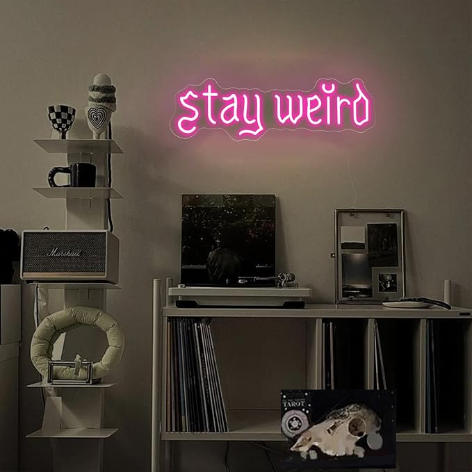 Stay Weird Neon Sign Pink Neon Signs for Wall Decor Neon Light Sign with USB Neon Lights LED Neon Sign for Bedroom Living Room Study Room LED Signs for Wall Decor Birthday