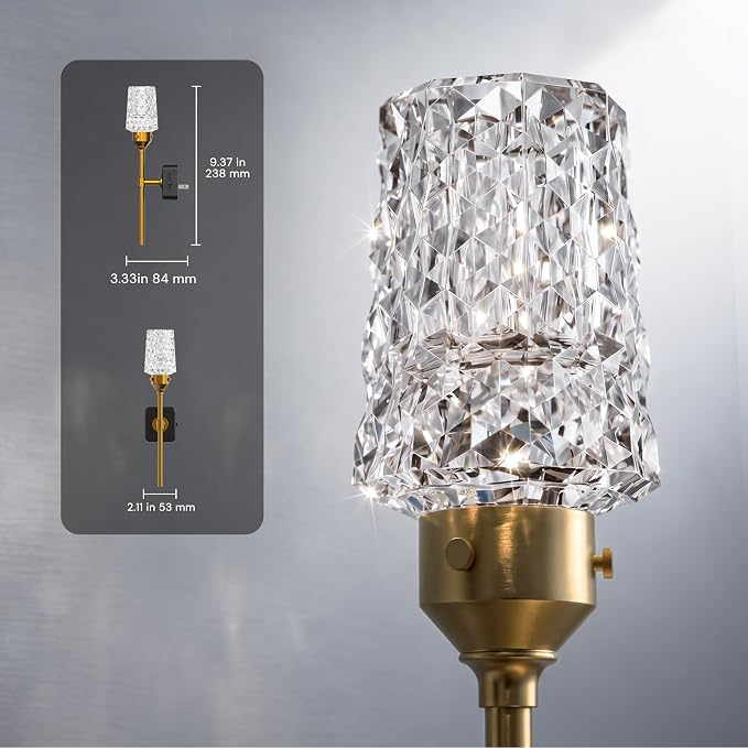 L LOHAS LED Night Light, Night Lights Plug into Wall | Automatic Night Lights with Auto Light Sensor, 0-100LM Adjustable Brightness Rotating Crystal Nightlight for Bedroom Hallway