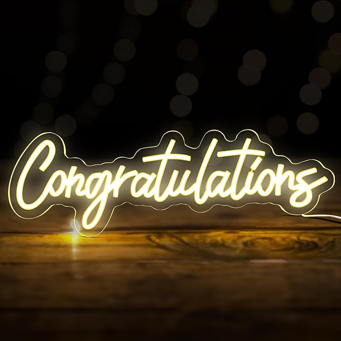 KatchOn, Congratulations Neon Light Sign | Congratulations Light Up Sign For 2026 Graduation Decorations | Graduation Decorative Lights | Backdrop for Grad Decorations Class of 2026