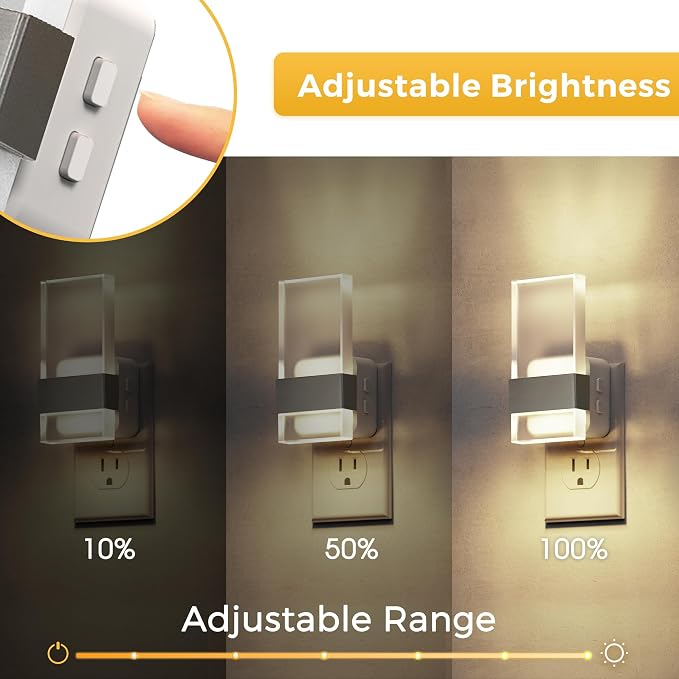 L LOHAS LED Night Light, Adjustable Color Temperature Night Lights 2 Pack | 2000K/3000K/5000K 3CCT Plug in Night Light, Dusk to Dawn Sensor Dimmable Nightlight for Bathroom, Hallway, Gift, Decor