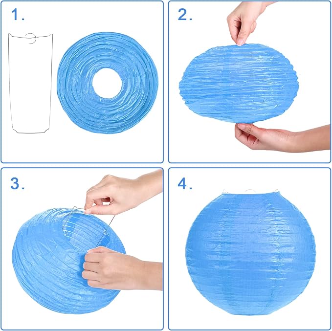 LIHAO 20PCS Colorful Paper Lanterns Party Decorations | Sizes 6'' 8'' 10'' 12', Chinese Lanterns, Weddings Birthday New Year Christmas Halloween, DIY Crafts, Outdoor Indoor Use