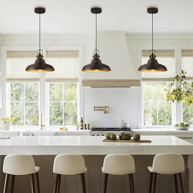 Oil Rubbed Bronze Pendant Light Modern Pendant Lights for Kitchen Island Hanging Lighting Fixture Over Sink for Dinning Room Bedroom Hallway,2 Packs