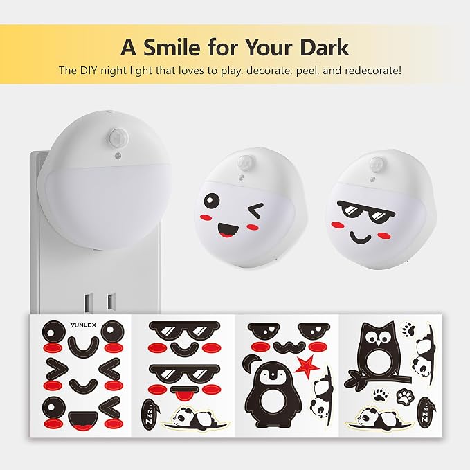 Amber Night Lights Plug into Wall, Motion Sensor Nightlight, 2 Pack | 3 Modes, Dimmable, Soft Glow 1-15lm, Auto Dusk to Dawn Sensor, Plug in LED Lights for Bedroom, Sleep, Bathroom, Nursery, Kids