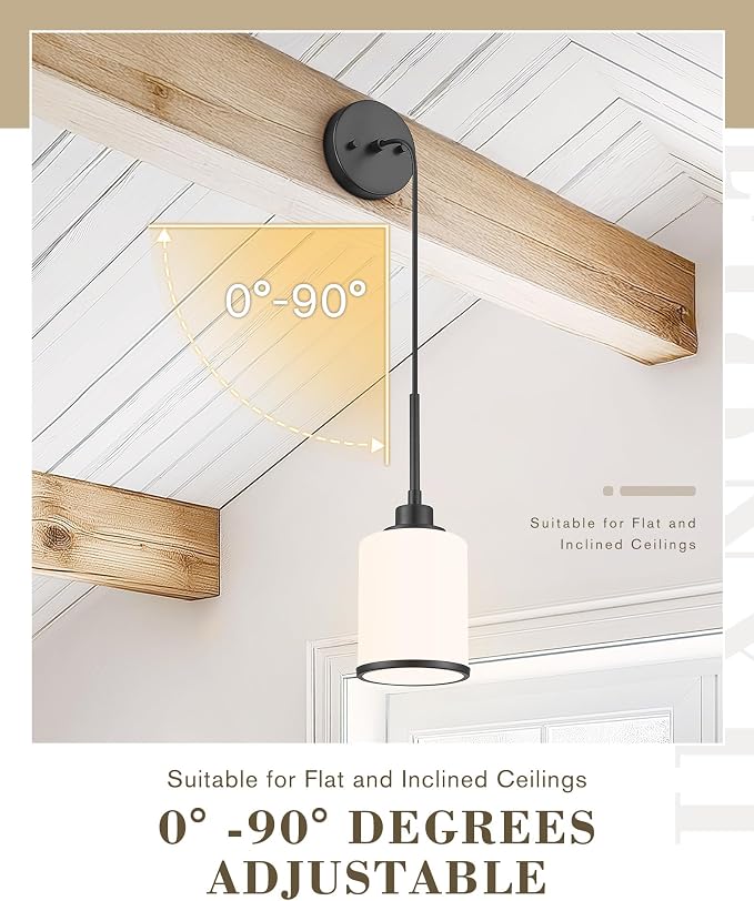 Beionxii 3 Pack Pendant Light Fixtures, Black Pendant Lights Kitchen Island | Farmhouse Pendant Lighting, Modern Hanging Pendant Light for Bathroom Kitchen Island Dining Room Bedroom Entryway,BX-PL02MB-3