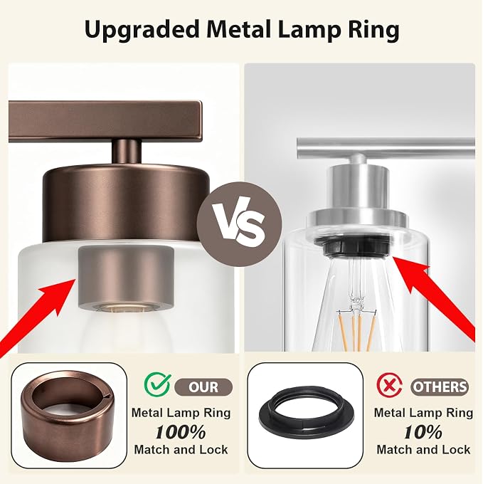 IZORRO Modern Bathroom Light Fixtures, 5 Light Oil-Rubbed Bronze Vanity Lights, Bathroom Lighting Fixtures Over Mirror with White Glass for Living Room Cabinet Bedroom