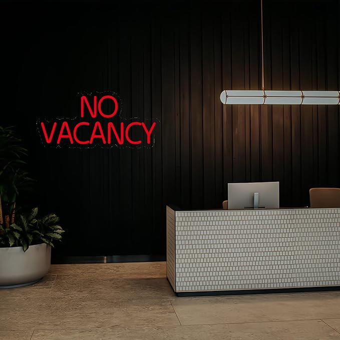 Red No Vacancy Neon Signs for Wall Decor Neon Lights for Bedroom Led Business Signs Suitable for Hotels Christmas Birthday Party Unique （16.7"*5"）