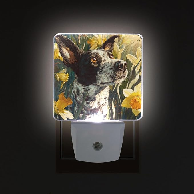 Puppy Dog Night Light Dusk to Dawn Sensor LED Night Dimmable Nightlight Lights Plug into Wall for Living Room