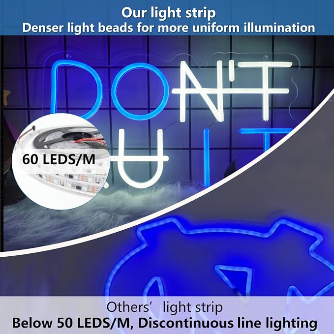 Don't Quit Led Neon Sign for Wall Decor, DO IT LED Neon Lights Decorations,Neon Lights adjustable for Office Room, Gym Room, Man Cave
