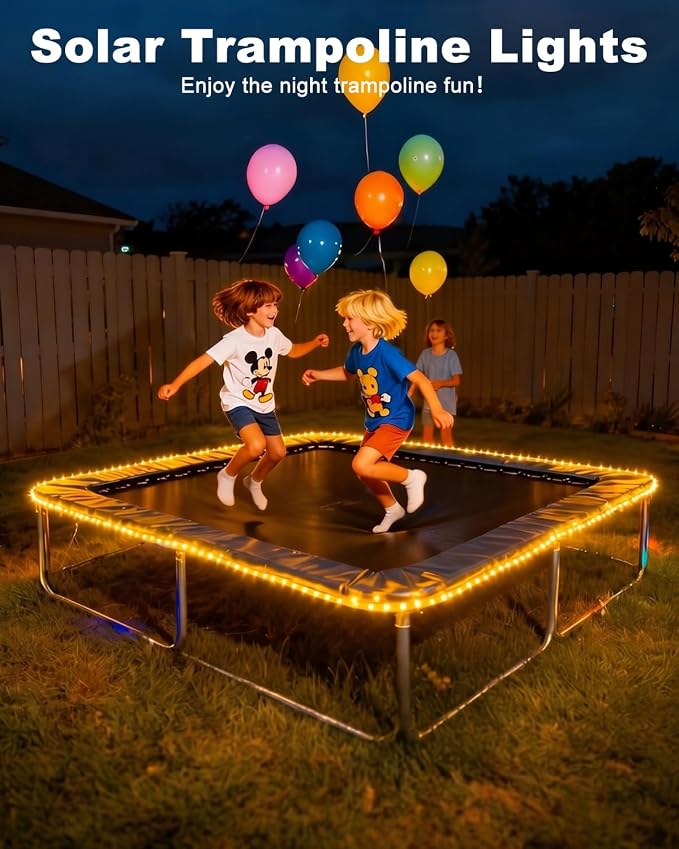 btfarm Solar Rope Lights, 120LED 46FT String Lights Outdoor Waterproof | 8 Modes, Timer & Memory Function, Tube Trampoline lighting for Outside Garden Tree Christmas Yard Patio Decor, Warm White