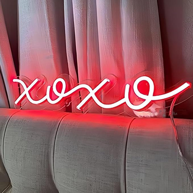 Ulalaza Neon Light Sign LED XOXO Night Lights USB Operated Decorative Marquee Sign Bar Pub Store Club Garage Home Party Decor