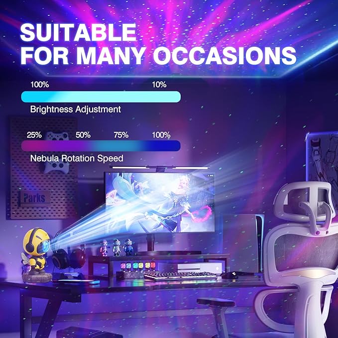 Bee Astronaut Galaxy Projector,Star Projector Galaxy Night Light,Starry Nebula Ceiling LED Lamp with Timer and Remote,Kids Room Decor Aesthetic,for Christmas