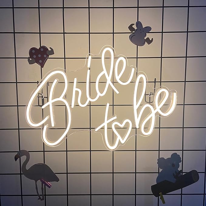 Bride to be Neon Sign, Warm White LED Neon Light Signs USB Wedding Light Signs for Bridal Shower Bachelorette Engagement Party Backdrop