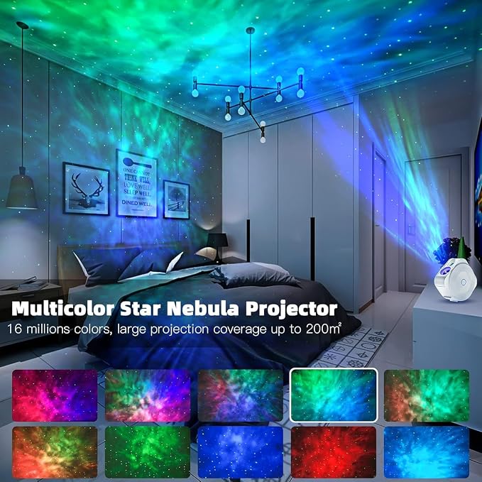 Galaxy Projector,Star Projector Galaxy Light,Northern Lights Projector,Aurora Starlight Projector,Rotatable Nebula Lamp,Smart APP&Voice Control,24H Timer,LED Night Light Projector for Adult Kids White