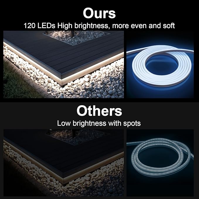 Neon Rope Lights 32.8ft, 6000K White Dimmable LED Strip Lights, 24V Flexible Cuttable IP67 Waterproof LED Rope Lights for Bedroom Indoor Outdoor (Power Adapter Included)