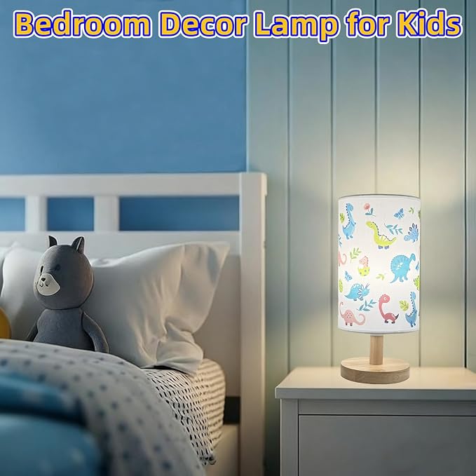 Dinosaur Kids Table Lamp for Bedroom Cute Desk Lamp for Girls Boys Room | 3 Color Modes Led Nightstand Night Light with Dino Cartoon Bedside Lamp for Kids Room,Nursery Decor,Dinosaur Gifts for Boys