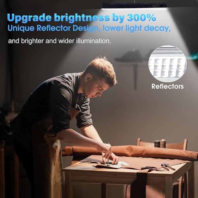 Magnetic Light BAR,15.75-inches Mechanic Light 7500mAh 8000 Lumens | Rechargeable Portable Lamp Built-in 216-LED Bulbs,with Handy Hook with 2 Magnets Endurance