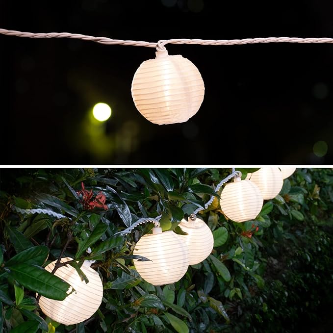 Lantern String Lights Plug in,20 Count Mini White Lantern Lights for Bedroom, Decorative String Lights Indoor Outdoor Porch Balcony Decor