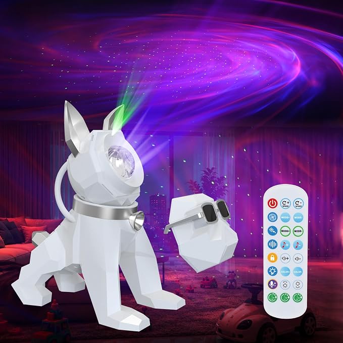 Galaxy Star Projector Nebula Lamp LED Night Lights for Bedroom | 9 White Noise,Timer+RF Remote,Multiple Modes,4Music Sync,5 Adjust Brightness,4 Rotation Speed for Xmas,Gifts(BlackGold)