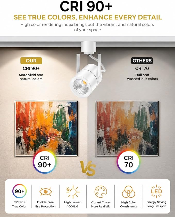 12 Pack LED Track Lighting Heads with Remote, 2700K-6500K Stepless Color Dimming H Type Track Light Fixtures, 10W 1000LM Dimmable Ceiling Spotlight for Kitchen Accent Art,White