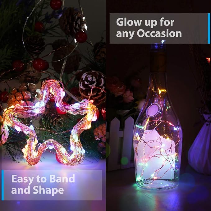 Ariceleo USB Powered String Light, 1 Pack USB Plug in Copper Wire Fairy Lights for Indoor, Bedroom Festival Christmas Wedding Party Patio Decorative Window with USB Interface (16ft./5M,Multi Color)