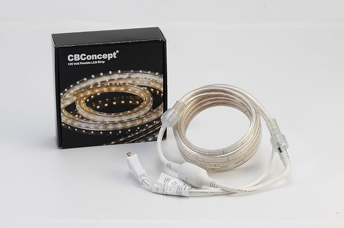 UL Listed, 3.3 Feet, 360 Lumen, Pink, Dimmable, 110-120V AC Flexible Flat LED Strip Rope Light, 60 Units 3528 SMD LEDs, Indoor Outdoor Use, Accessories Included, Ready to use